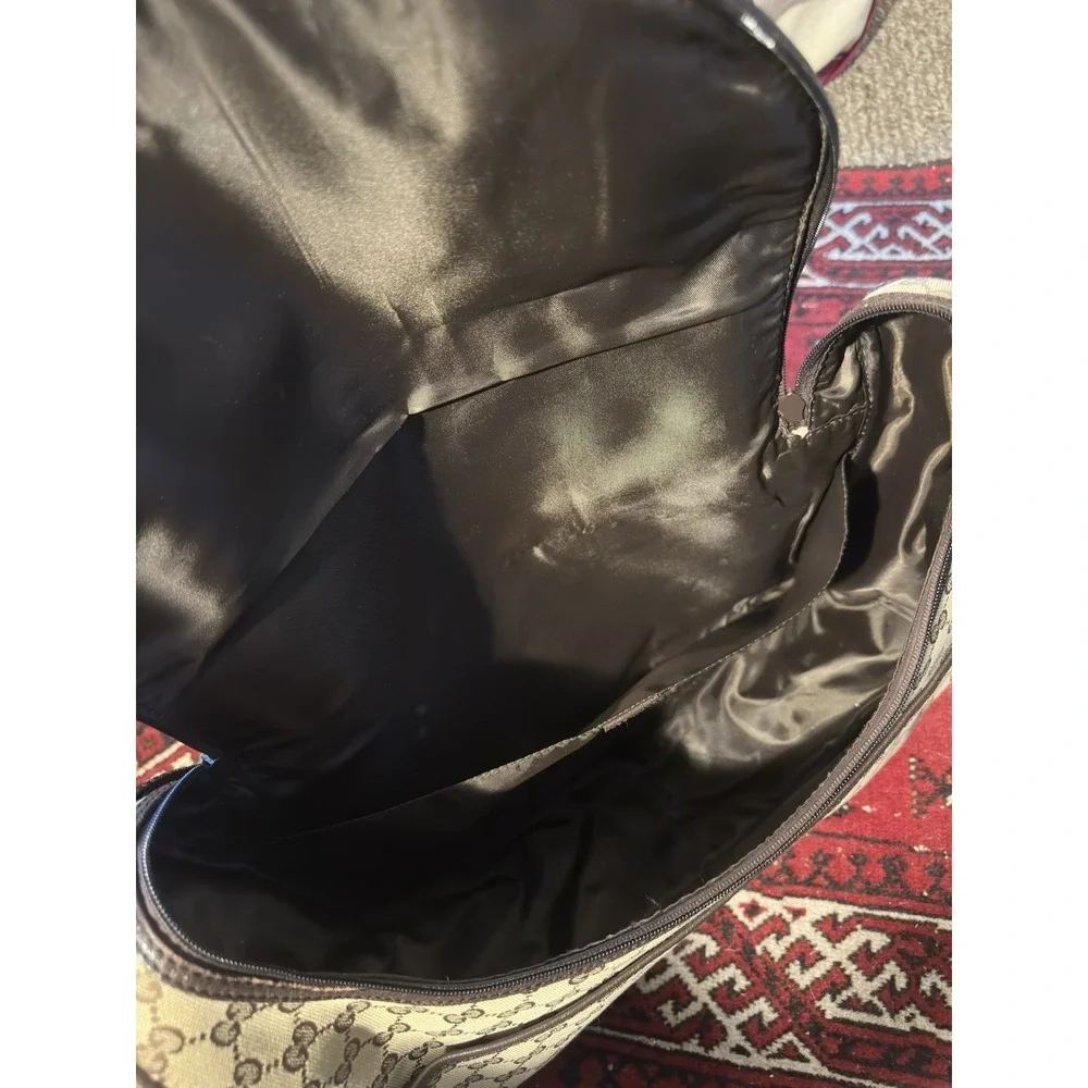 Gucci Diaper Bag Monogram Shoulder Crossbody Canvas Brown Authentic - Picture 9 of 11